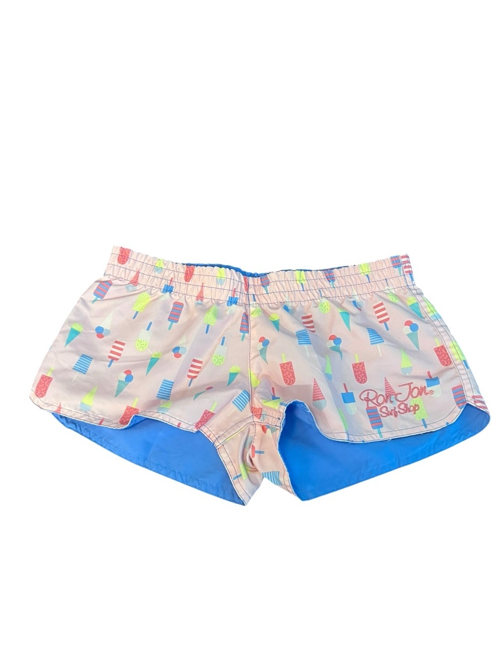Ron Jon Surf Shop Girls' Reversible Pink Ice Cream Print Swim Trunks